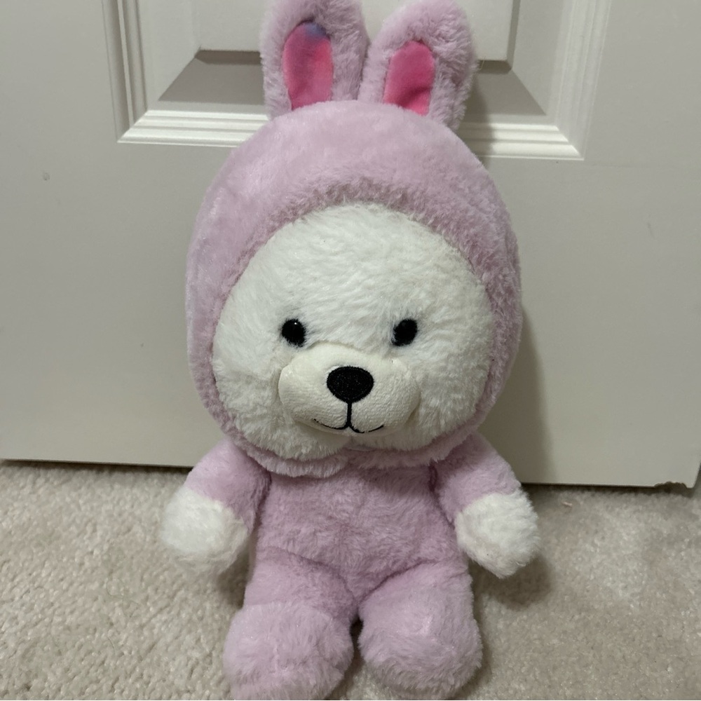 Cute & Cuddly Plush Stuffed Animal Bear In Bunny Suit Costume Pink Jazwares